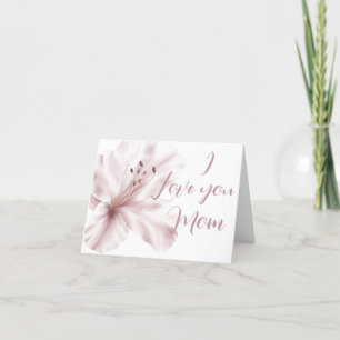 Floral Elegance "I love you Mom" Custom Thank You Card