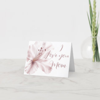 Floral Elegance "I love you Mom" Custom Thank You Card