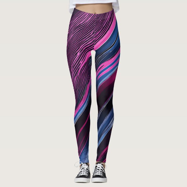 "Floral Elegance: Ladies' Leggings with Blooming D (Front)