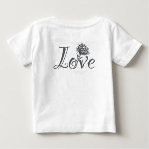 Floral Elegance: Love Illustrated with Rose Baby T-Shirt