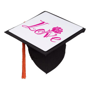 Floral Elegance: Love Illustrated with Rose Graduation Cap Topper