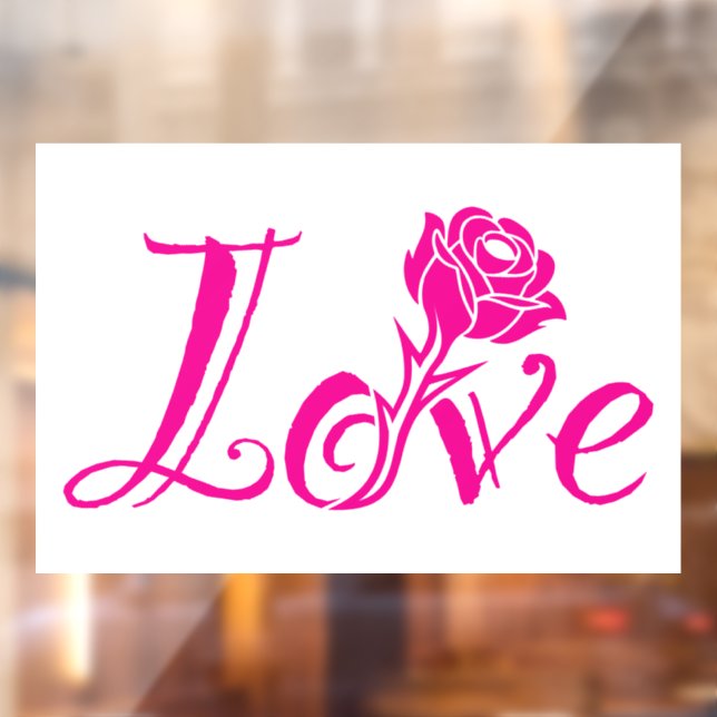 Floral Elegance: Love Illustrated with Rose Window Cling (Sheet 2)