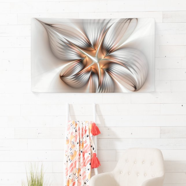 Floral Elegance Modern Abstract Fractal Art Banner (Insitu)