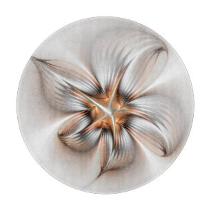 Floral Elegance Modern Abstract Fractal Art Cutting Board