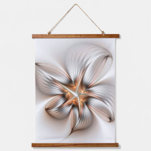 Floral Elegance Modern Abstract Fractal Art Hanging Tapestry
