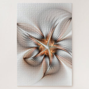 Floral Elegance Modern Abstract Fractal Art Jigsaw Puzzle