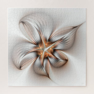 Floral Elegance Modern Abstract Fractal Art Jigsaw Puzzle