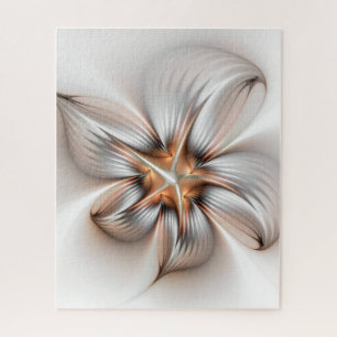 Floral Elegance Modern Abstract Fractal Art Jigsaw Puzzle