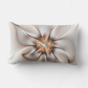 Floral Elegance Modern Abstract Fractal Art Lumbar Pillow