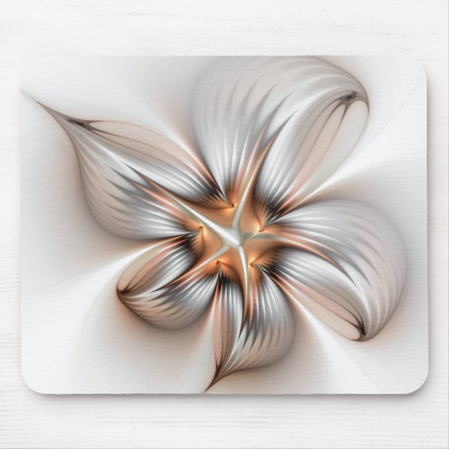 Floral Elegance Modern Abstract Fractal Art Mouse Pad (Front)