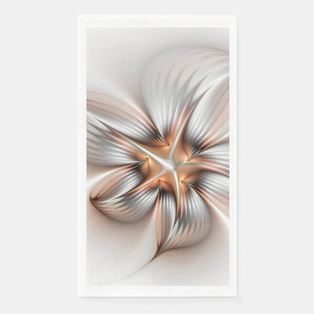 Floral Elegance Modern Abstract Fractal Art Napkin (Front)