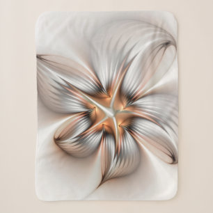Floral Elegance Modern Abstract Fractal Art Sherpa Blanket