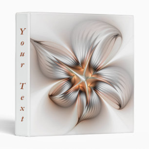 Floral Elegance Modern Abstract Fractal Art Text Binder