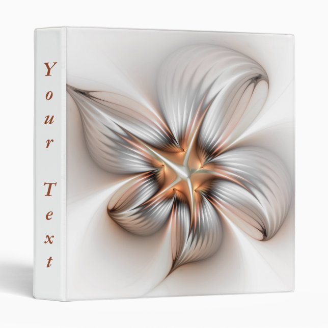 Floral Elegance Modern Abstract Fractal Art Text Binder (Front/Spine)