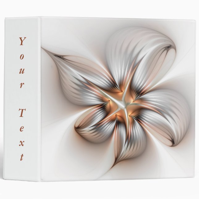 Floral Elegance Modern Abstract Fractal Art Text Binder (Front/Spine)
