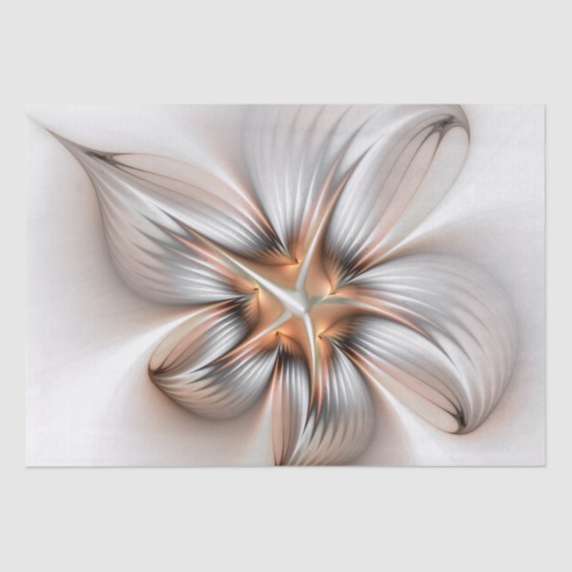 Floral Elegance Modern Abstract Fractal Art Tissue Paper (Front)