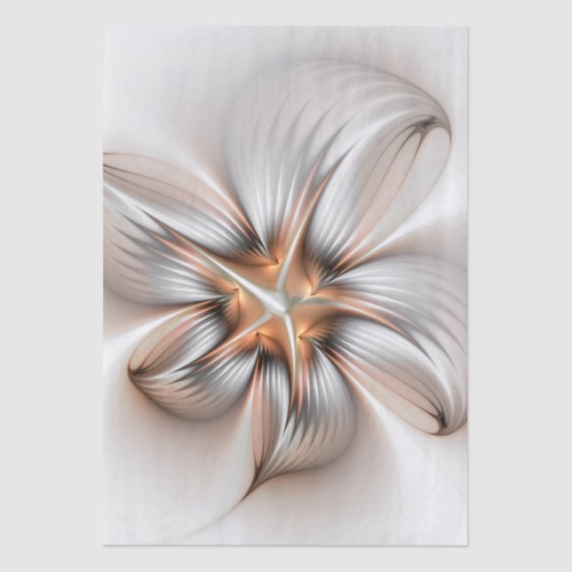 Floral Elegance Modern Abstract Fractal Art Tissue Paper (Front)