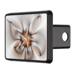 Floral Elegance Modern Abstract Fractal Art Trailer Hitch Cover