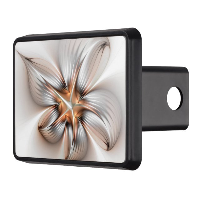 Floral Elegance Modern Abstract Fractal Art Trailer Hitch Cover (Left)
