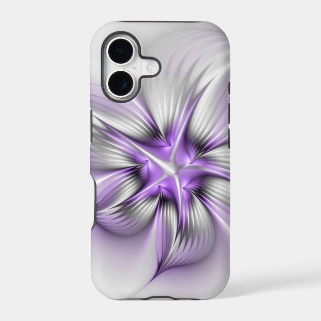 Floral Elegance Modern Abstract Violet Fractal Art (Back)