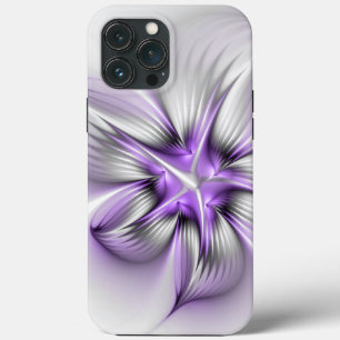 Floral Elegance Modern Abstract Violet Fractal Art iPhone 13 Pro Max Case