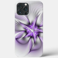 Floral Elegance Modern Abstract Violet Fractal Art