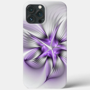 Floral Elegance Modern Abstract Violet Fractal Art iPhone 13 Pro Max Case