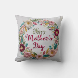 Floral Elegance Mother's Day Throw Pillow: A Bloom Pillow