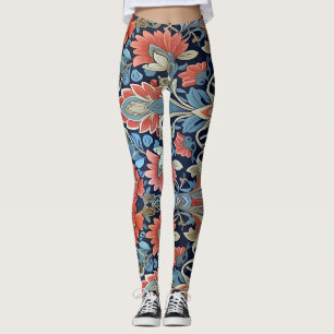 Floral Elegance pattern by Ratti_Creative_Arts  Leggings
