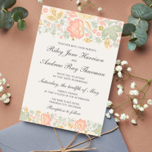 Floral Elegance Peach Blush Sage Classic Wedding