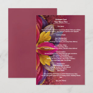 Floral Elegance , Pink Sparkle Wedding Collection Enclosure Card