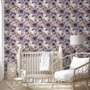 Floral Elegance: Purple Blossom Design Wallpaper