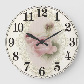 Floral Elegance Round Acrylic Wall Clock