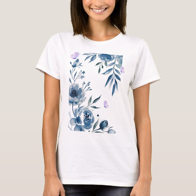 Floral Elegance Tee – Soft Pastel Blooms  (Front)