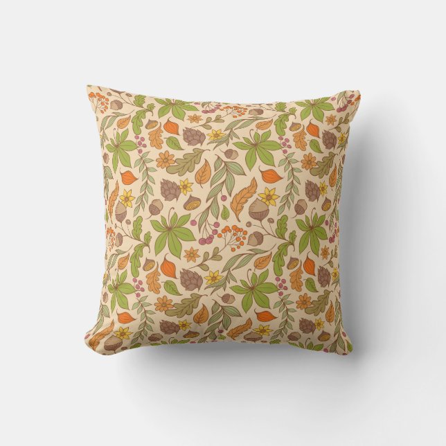Floral Elegance Throw Pillow (Front)