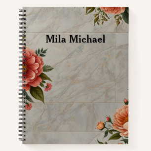 Floral Elegance Tile notebook