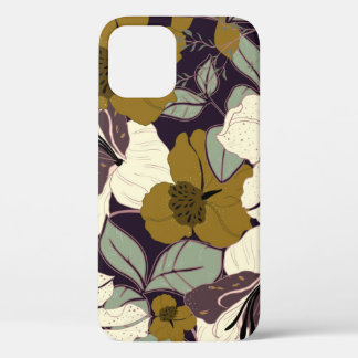Floral elegance, vintage leaf pattern. iPhone 12 case