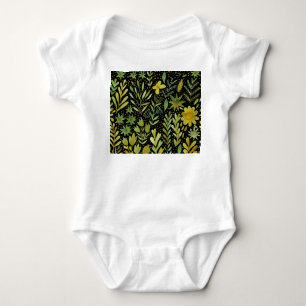 Floral Elegance: Vintage Watercolor Pattern Baby Bodysuit