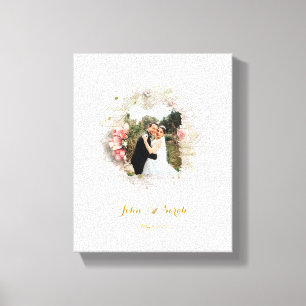 Floral Elegance, Wedding Picture Frame Canvas Print