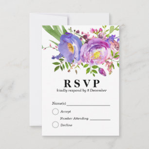 floral elegant 3.5" x 5" Response Card