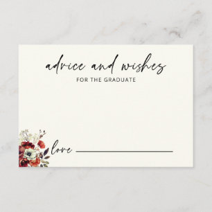Floral Elegant Advice for the Graduate Graduation  Enclosure Card