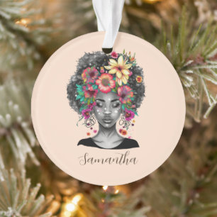Floral Elegant Afro Femme