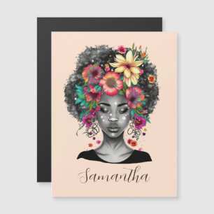 Floral Elegant Afro Woman