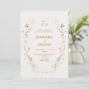 Floral Elegant and Minimal Wedding Invitation
