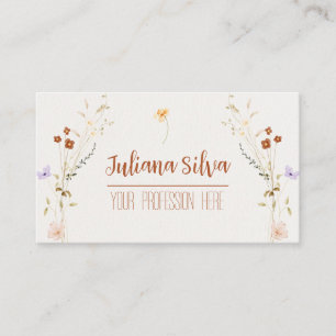 Floral Elegant and Minimal with QR Business Card