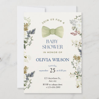 floral elegant beautiful baby shower invitation
