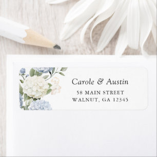 Floral Elegant Blue Hydrangea Greenery Address