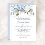 Floral Elegant Blue Hydrangea Greenery Wedding Invitation<br><div class="desc">Floral Elegant Blue Hydrangea Greenery Wedding Invitation. Floral Dusty Blue & White Wedding Invitation Template. Traditional Formal Wedding Invitation</div>