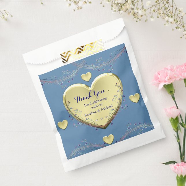 Floral Elegant Blue Wedding Party Favour Bag (Sealed)