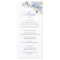 Floral Elegant Blue White Hydrangea Wedding Menu